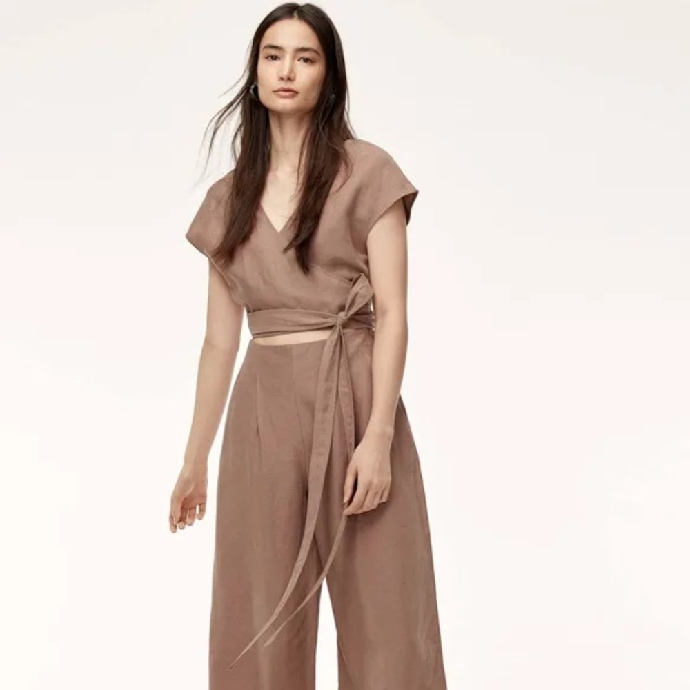 Wilfred Cocoa Wrap Jumpsuit